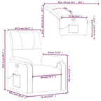 vidaXL Fauteuil inclinable de massage - Fauteuil inclinable manuel en microfibre marron avec massage vibrant et poche latérale pour salon, salle de détente