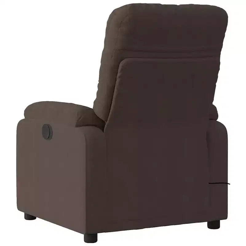 vidaXL Fauteuil inclinable de massage - Fauteuil inclinable manuel en microfibre marron avec massage vibrant et poche latérale pour salon, salle de détente