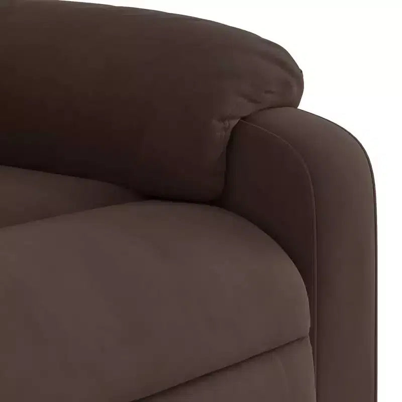 vidaXL Fauteuil inclinable de massage - Fauteuil inclinable manuel en microfibre marron avec massage vibrant et poche latérale pour salon, salle de détente