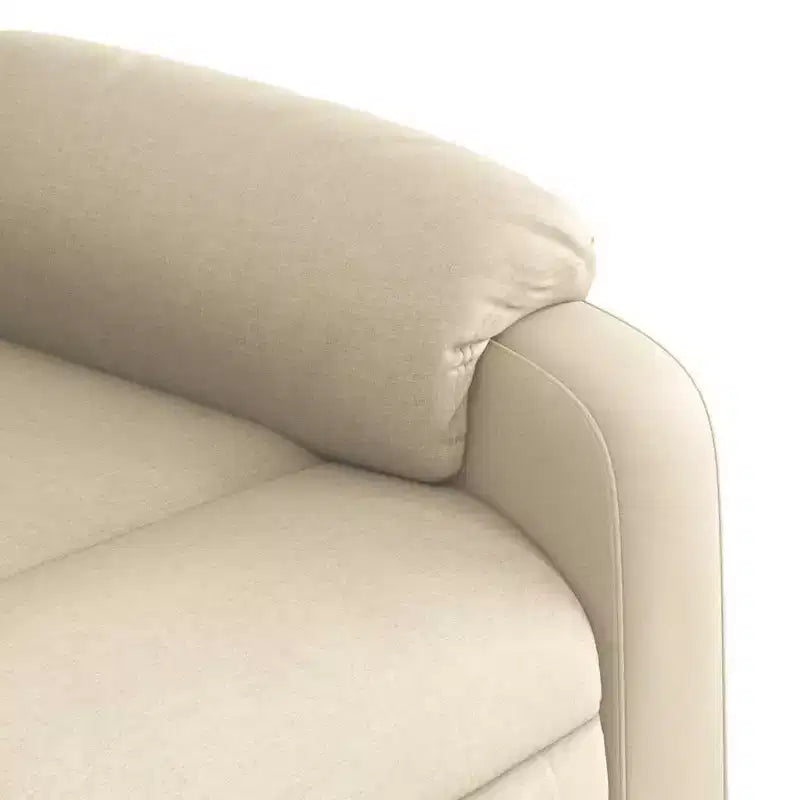 vidaXL Fauteuil inclinable de massage électrique Power Lift - Tissu crème, réglages motorisés, massage vibrant, robuste, conception confortable pour les personnes âgées