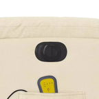 vidaXL Fauteuil inclinable de massage électrique Power Lift - Tissu crème, réglages motorisés, massage vibrant, robuste, conception confortable pour les personnes âgées