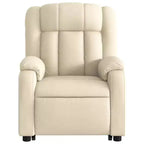 vidaXL Fauteuil inclinable de massage électrique Power Lift - Tissu crème, réglages motorisés, massage vibrant, robuste, conception confortable pour les personnes âgées