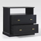 Table de chevet de style ferme moderne avec étagère ouverte pour la chambre à coucher