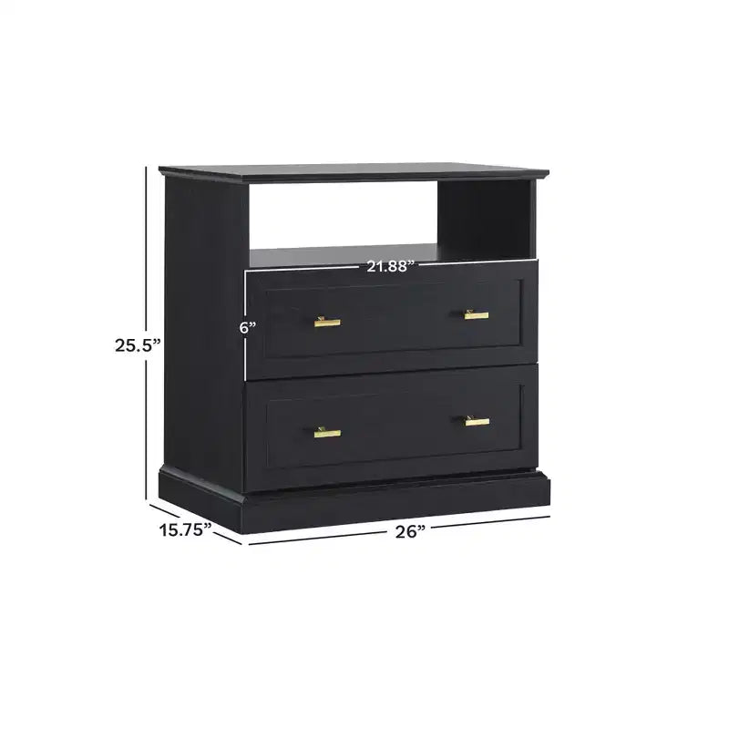 Table de chevet de style ferme moderne avec étagère ouverte pour la chambre à coucher