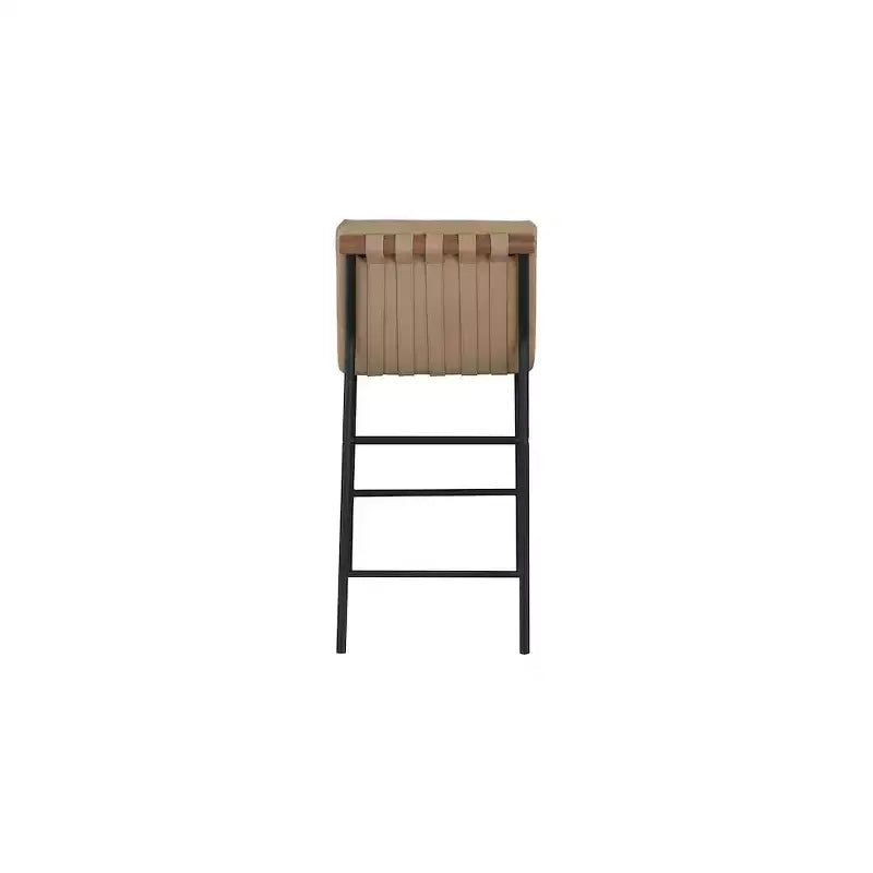 Tabouret de comptoir en cuir végétalien Burke Tan de Meridian Furniture