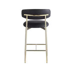 Meridian Furniture, Tabouret de comptoir Lupita en cuir vegan noir, Lot de 2