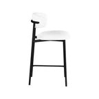 Meridian Furniture, Tabouret de comptoir Lupita en cuir vegan blanc, Lot de 2