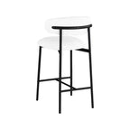 Meridian Furniture, Tabouret de comptoir Lupita en cuir vegan blanc, Lot de 2