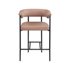 Meridian Furniture, Tabouret de comptoir Malin en similicuir vegan couleur tan, lot de 2
