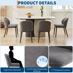 Lot de 2 chaises de salle à manger modernes, chaises rembourrées avec pieds en bois, dossier ergonomique, capacité de 120 kg pour cuisine, salle à manger, restaurant