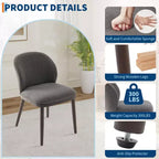 Lot de 2 chaises de salle à manger modernes, chaises rembourrées avec pieds en bois, dossier ergonomique, capacité de 120 kg pour cuisine, salle à manger, restaurant