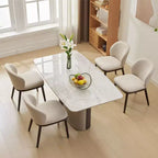 Lot de 2 chaises de salle à manger modernes, chaises rembourrées avec pieds en bois, dossier ergonomique, capacité de 120 kg pour cuisine, salle à manger, restaurant
