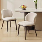 Lot de 2 chaises de salle à manger modernes, chaises rembourrées avec pieds en bois, dossier ergonomique, capacité de 120 kg pour cuisine, salle à manger, restaurant