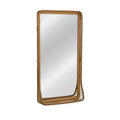 Storied Home Handwoven Rattan and Bamboo Rectangular Wall Mirror with Shelf, Natural
