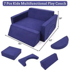 Canapé de jeu modulaire 7 pièces pour enfants, ensemble de canapés convertibles multifonctionnels pour tout-petits, pour salle de jeux, chambre d'enfant, jeu créatif