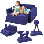 Canapé de jeu modulaire 7 pièces pour enfants, ensemble de canapés convertibles multifonctionnels pour tout-petits, pour salle de jeux, chambre d'enfant, jeu créatif