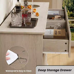Commode à 8 tiroirs pour chambre à coucher, chiffonnier avec tiroirs profonds, grande commode double pour placard avec plateau large
