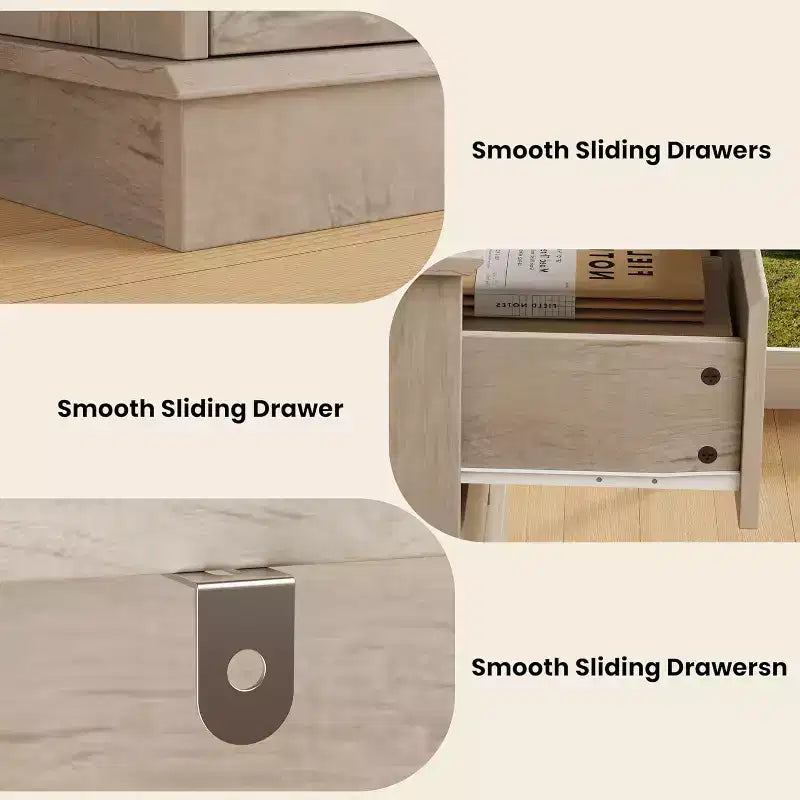 Commode à 8 tiroirs pour chambre à coucher, chiffonnier avec tiroirs profonds, grande commode double pour placard avec plateau large