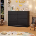 Commode à 8 tiroirs pour chambre à coucher, chiffonnier avec tiroirs profonds, grande commode double pour placard avec plateau large
