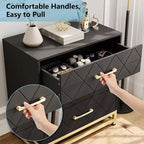 Commode à 3 tiroirs, meuble de rangement pour chambre à coucher, poignées et pieds en métal, pour chambre, salon, entrée, gain de place