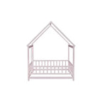 Lit double et lit au sol Whisen, structure en bois avec clôture pour des espaces de sommeil sûrs et imaginatifs pour les enfants