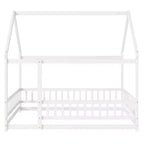 Lit double et lit au sol Whisen, structure en bois avec clôture pour des espaces de sommeil sûrs et imaginatifs pour les enfants