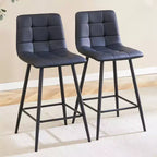 ModernLuxe Set of 2 Bar Stool Counter Stool Bar Chairs Dining Chair Pub Stool, Brown/Black/White