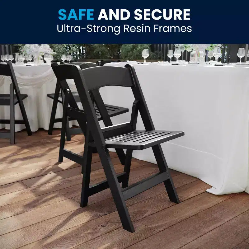 Flash Furniture Lot de 4 chaises pliantes en résine, série HERCULES, capacité de 360 kg, avec siège à lattes