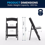 Flash Furniture Lot de 4 chaises pliantes en résine, série HERCULES, capacité de 360 kg, avec siège à lattes