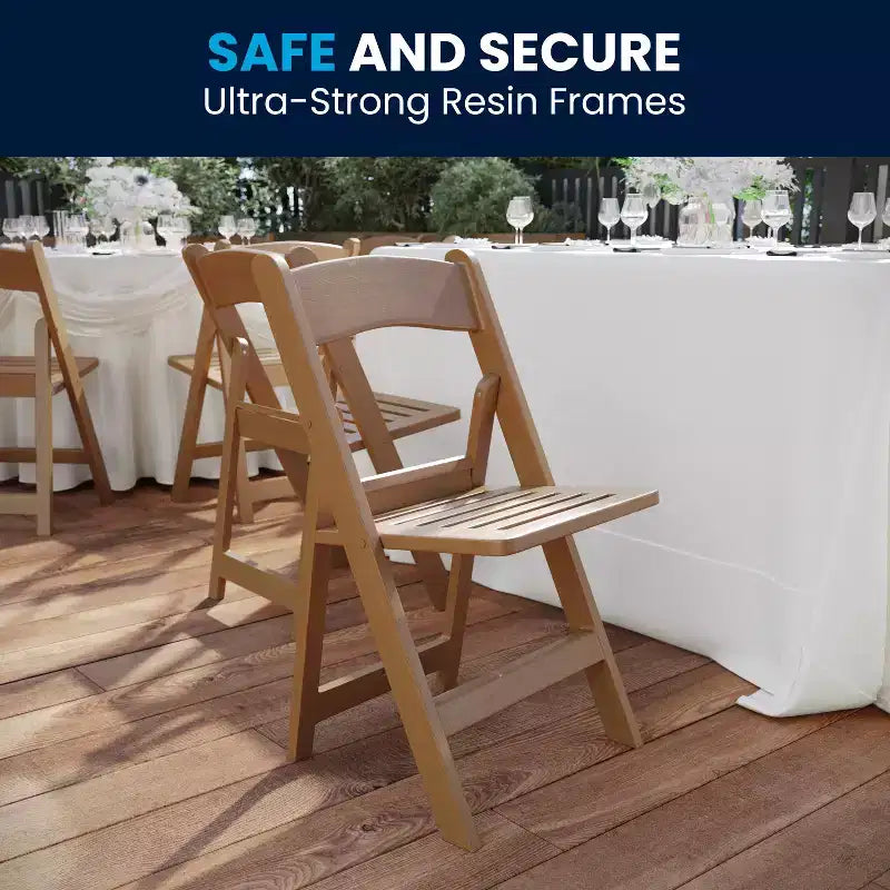 Flash Furniture Lot de 4 chaises pliantes en résine, série HERCULES, capacité de 360 kg, avec siège à lattes