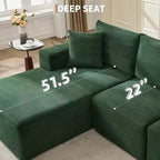 Sectional Sofa - L Shaped Boneless Cloud Couch with 67.5 Chaise, Reversible L/R Facing, No Assembly Required, Corduroy Fabric