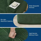 Sectional Sofa - L Shaped Boneless Cloud Couch with 67.5 Chaise, Reversible L/R Facing, No Assembly Required, Corduroy Fabric