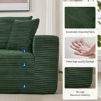 Sectional Sofa - L Shaped Boneless Cloud Couch with 67.5 Chaise, Reversible L/R Facing, No Assembly Required, Corduroy Fabric