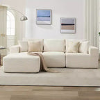 Sectional Sofa - L Shaped Boneless Cloud Couch with 67.5 Chaise, Reversible L/R Facing, No Assembly Required, Corduroy Fabric