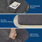 Sectional Sofa - L Shaped Boneless Cloud Couch with 67.5 Chaise, Reversible L/R Facing, No Assembly Required, Corduroy Fabric