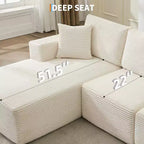 Sectional Sofa - L Shaped Boneless Cloud Couch with 67.5 Chaise, Reversible L/R Facing, No Assembly Required, Corduroy Fabric