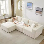 Sectional Sofa - L Shaped Boneless Cloud Couch with 67.5 Chaise, Reversible L/R Facing, No Assembly Required, Corduroy Fabric