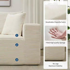 Sectional Sofa - L Shaped Boneless Cloud Couch with 67.5 Chaise, Reversible L/R Facing, No Assembly Required, Corduroy Fabric