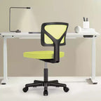 Armless Mesh Office Chair with Adjustable Height and Lumbar Support, Swivel Rolling Computer Desk Chair for Small Spaces