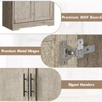 Meuble de cuisine CuisinSmart de 70 pouces de haut, Armoire de rangement sur pied avec 4 portes et étagères réglables, Grand meuble en bois pour bar à café et rangements utilitaires