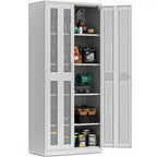 Armoire de rangement de garage VINGLI avec portes verrouillables et étagère réglable, armoire de rangement en métal