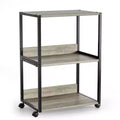 VINGLI 3 Tier Rolling Printer Stand with Storage, Desktop Printer Shelf, Combinable Printer Table for Fax Machine Copier Scanner (Rustic Gray)