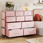 Commode à 10 tiroirs pour chambre à coucher, commode avec tiroirs en tissu, organisateur de commode pour placard, couloir, salon