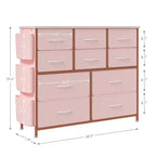 Commode à 10 tiroirs pour chambre à coucher, commode avec tiroirs en tissu, organisateur de commode pour placard, couloir, salon
