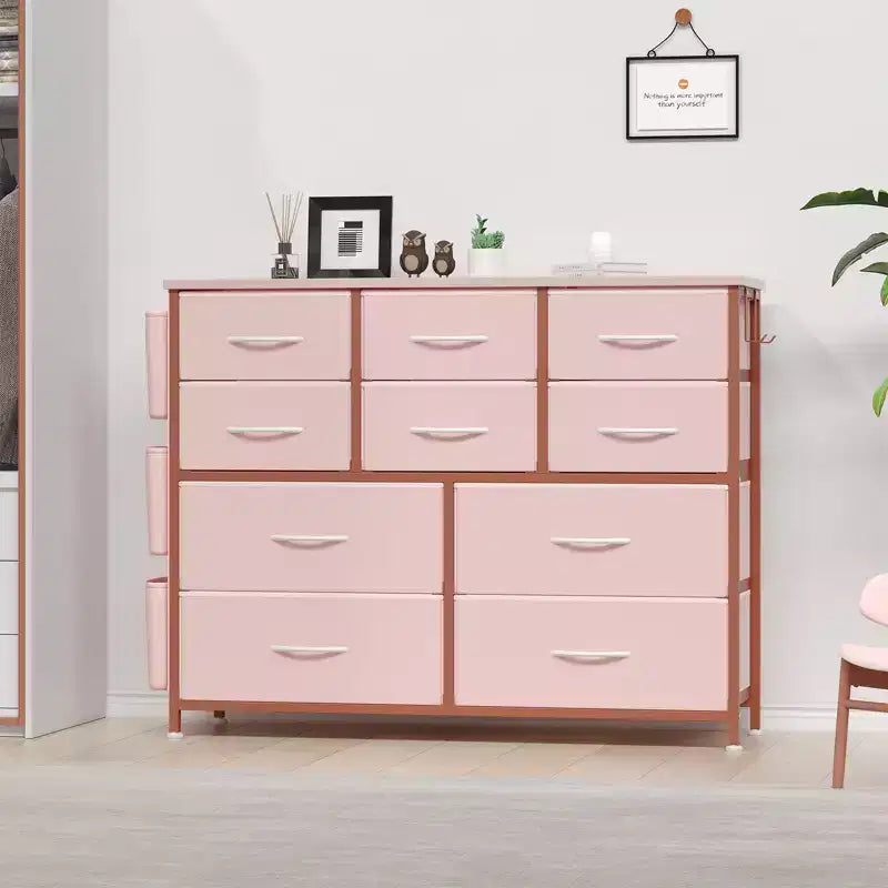 Commode à 10 tiroirs pour chambre à coucher, commode avec tiroirs en tissu, organisateur de commode pour placard, couloir, salon