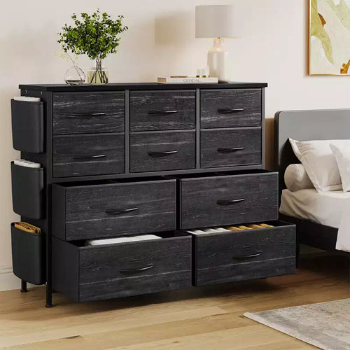Commode à 10 tiroirs pour chambre à coucher, commode avec tiroirs en tissu, organisateur de commode pour placard, couloir, salon