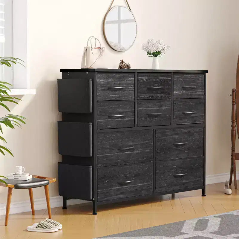 Commode à 10 tiroirs pour chambre à coucher, commode avec tiroirs en tissu, organisateur de commode pour placard, couloir, salon