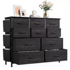 10 Drawers Dresser for Bedroom, Dresser & Chest of Drawers with Fabric Bins, Chests of Drawers Organizer for Closet Hallway Living Room