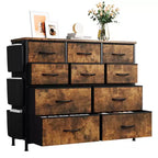 Commode à 10 tiroirs pour chambre à coucher, commode avec tiroirs en tissu, organisateur de commode pour placard, couloir, salon