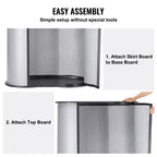 VEVOR Portable Tradeshow Podium Table, 35.43 x 19.29 x 37.01, Display Exhibition Counter Stand Booth Fair with Wall, Gray